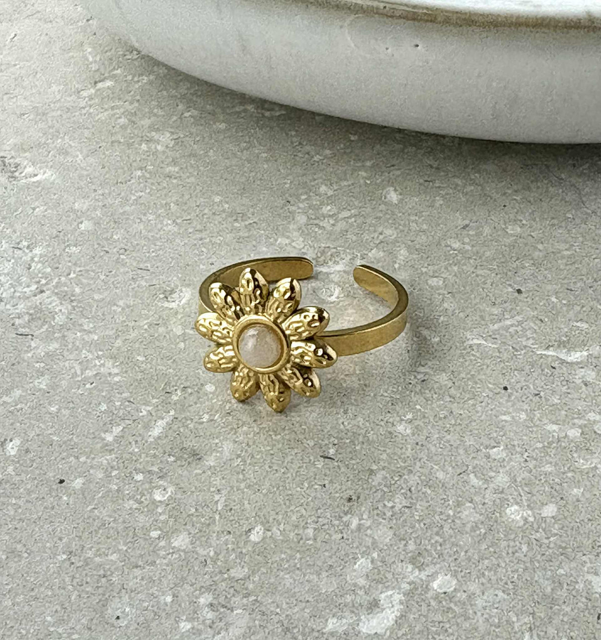 Gold Flower Adjustable Ring