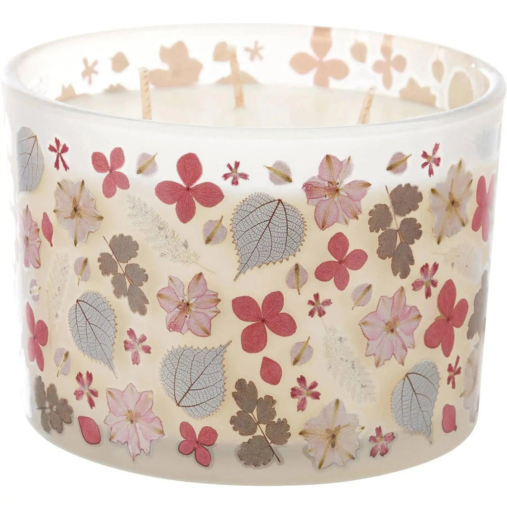 Pink Flowers Candle