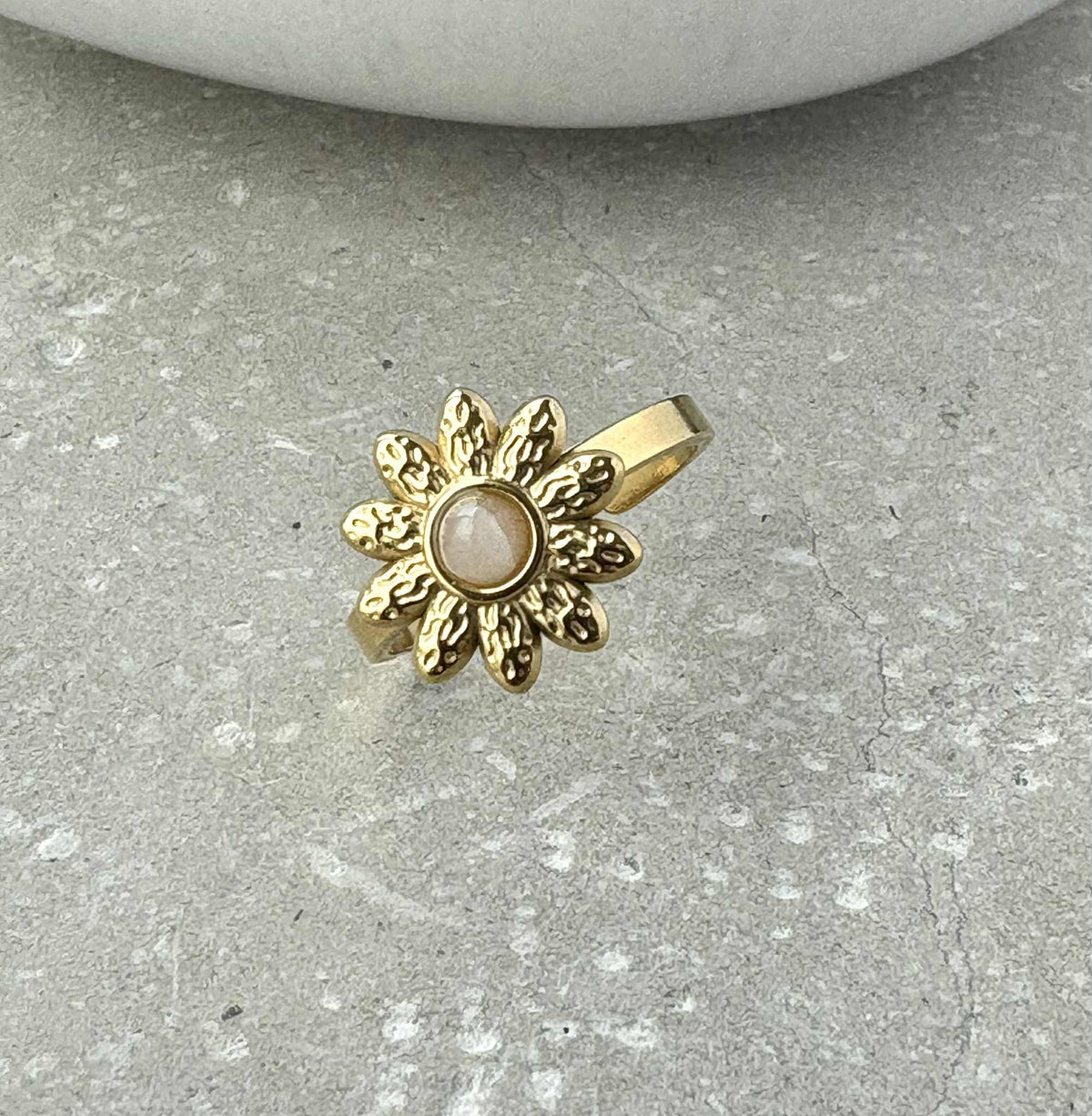 Gold Flower Adjustable Ring